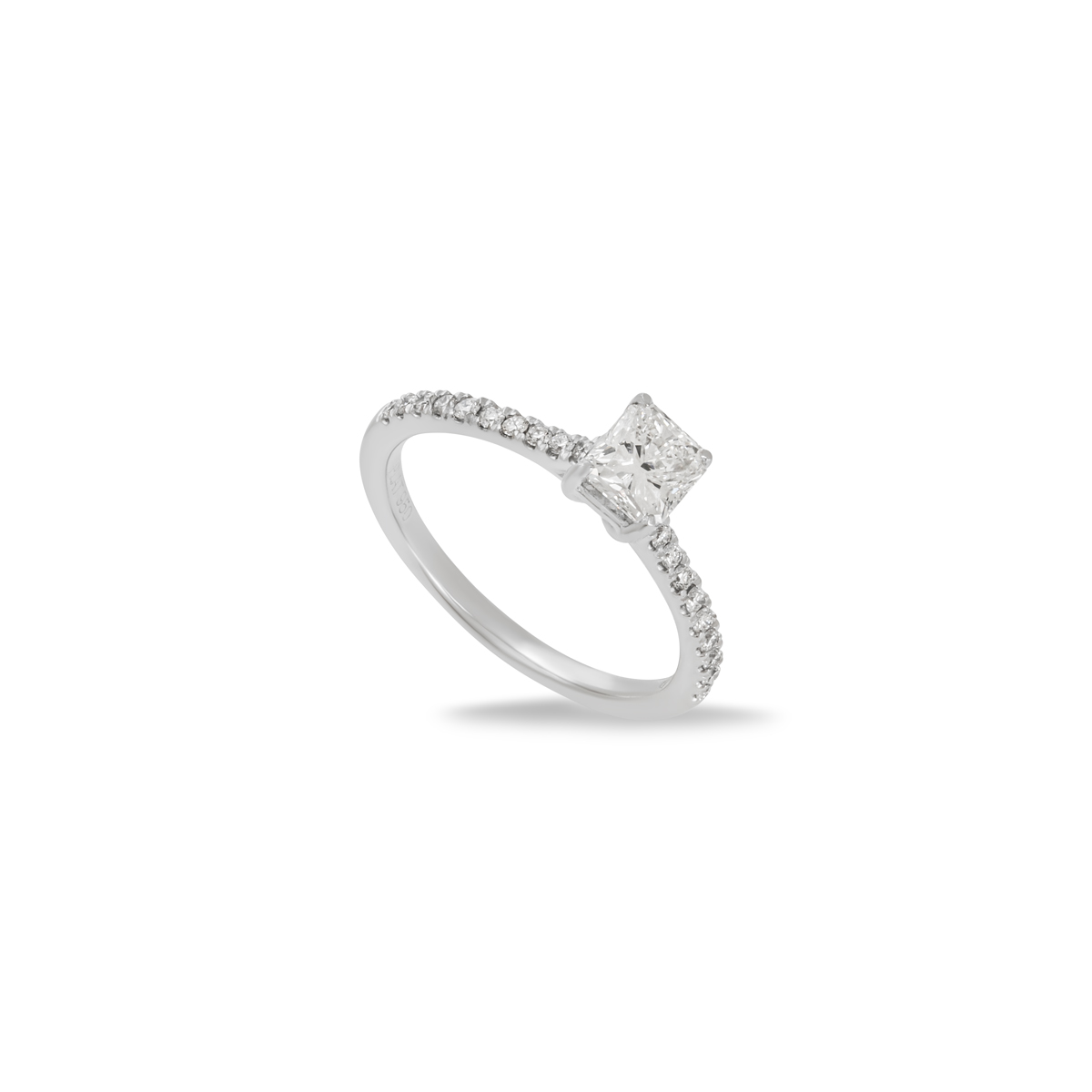 Platinum Radiant Cut Diamond Ring 0.71ct E/IF